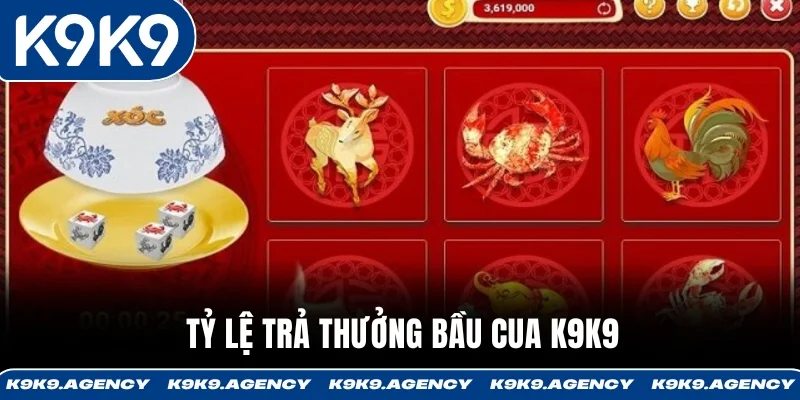 Tỷ lệ trả thưởng bầu cua K9K9